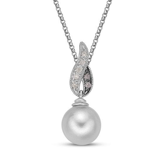Le Vian Cultured Pearl Necklace 1/15 ct tw Diamonds 14K Vanilla Gold 20"