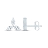 Thumbnail Image 3 of Monique Lhuillier Bliss Marquise-Cut Lab-Grown Diamond Three-Stone Stud Earrings 1/2 ct tw Platinum-Plated Sterling Silver