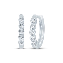 KAY Lab-Grown Diamonds Huggie Hoop Earrings 1/3 ct tw 10K White Gold