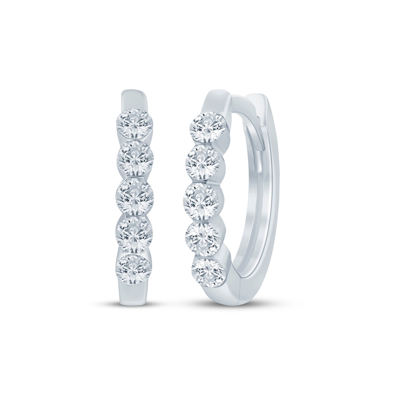 Main Image 1 of KAY Lab-Grown Diamonds Huggie Hoop Earrings 1/3 ct tw 10K White Gold