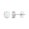 Thumbnail Image 3 of STUDIO BY KAY Cushion-Cut Lab-Created Opal Solitaire Stud Earrings Sterling Silver