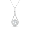 Thumbnail Image 1 of KAY Lab-Grown Diamonds Halo Teardrop Frame Necklace 1 ct tw 10K White Gold 18"