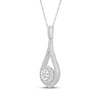 Thumbnail Image 2 of KAY Lab-Grown Diamonds Halo Teardrop Frame Necklace 1 ct tw 10K White Gold 18"