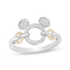 Thumbnail Image 1 of Disney Treasures Mickey Mouse Diamond Ring 1/10 ct tw Sterling Silver & 10K Yellow Gold