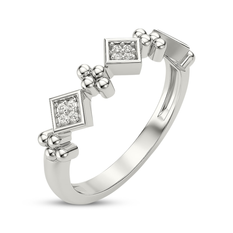 Main Image 1 of Diamond Geometric Fashion Ring 1/20 ct tw Sterling Silver