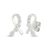 Thumbnail Image 1 of Diamond Ribbon Stud Earrings 1/10 ct tw Sterling Silver