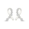 Thumbnail Image 2 of Diamond Ribbon Stud Earrings 1/10 ct tw Sterling Silver