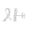 Thumbnail Image 3 of Diamond Ribbon Stud Earrings 1/10 ct tw Sterling Silver