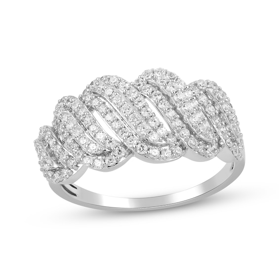 KAY Lab-Grown Diamonds Multi-Row Swirl Ring 3/4 ct tw 10K White Gold