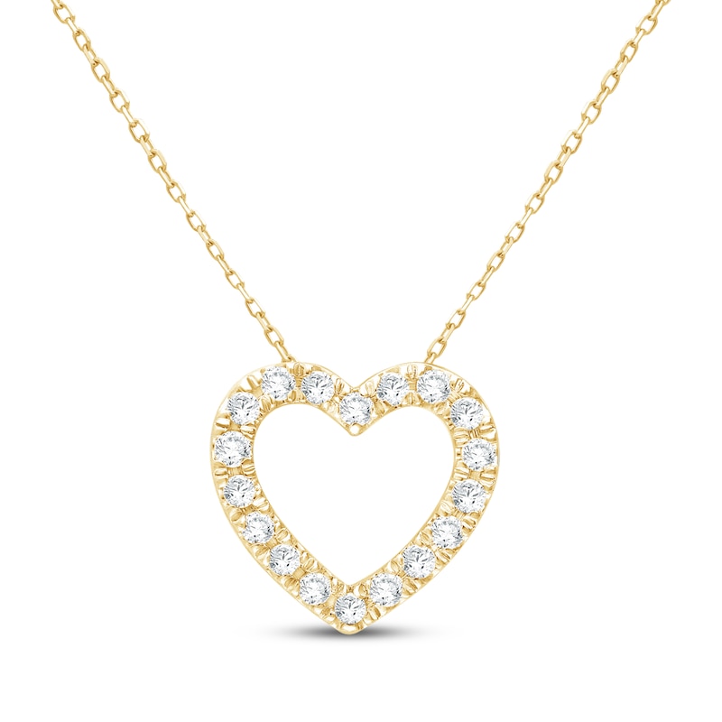 Main Image 1 of KAY Signature Collection Lab-Grown Diamond Heart Necklace 1/4 ct tw 10K Yellow Gold 18"