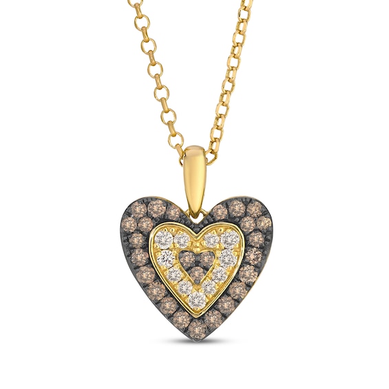 Le Vian Diamond Heart Necklace 1/2 ct tw 14K Honey Gold 19"
