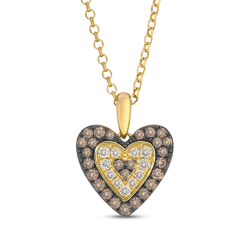 Main Image 1 of Le Vian Diamond Heart Necklace 1/2 ct tw 14K Honey Gold 19"