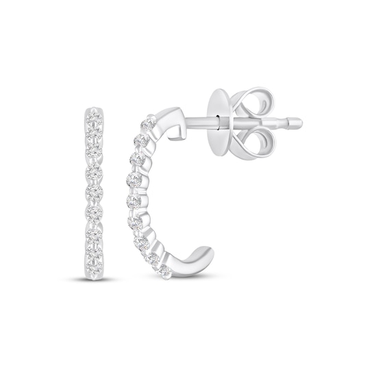 KAY Lab-Grown Diamonds J-Hoop Earrings 1/10 ct tw Sterling Silver