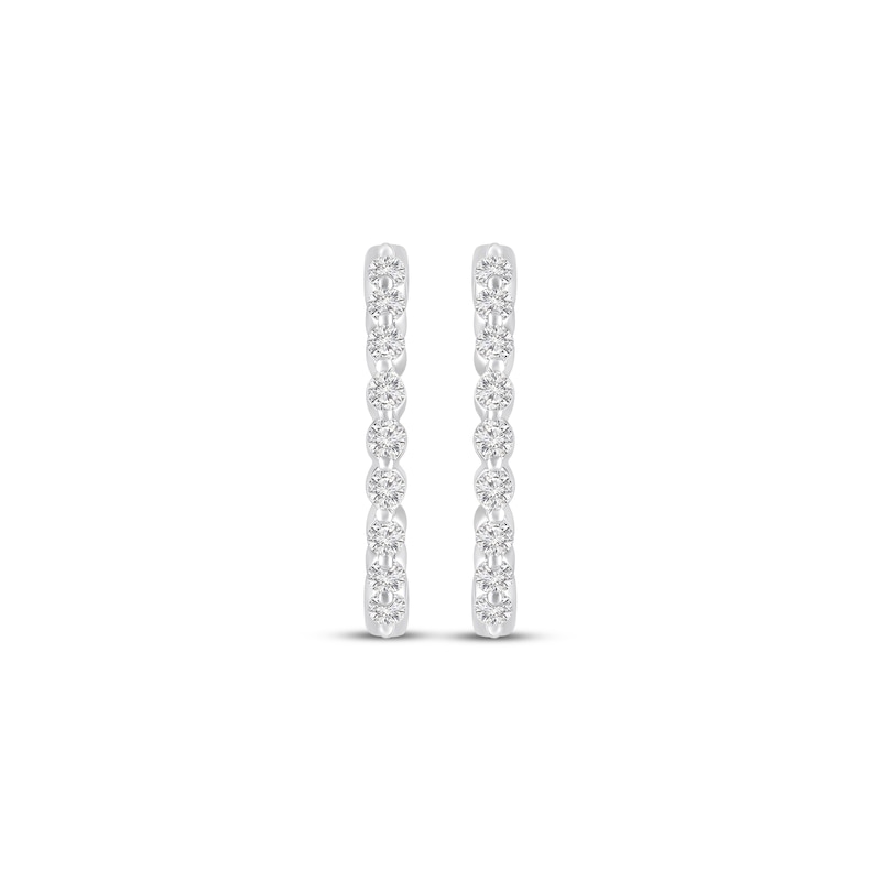 Main Image 2 of KAY Lab-Grown Diamonds J-Hoop Earrings 1/10 ct tw Sterling Silver