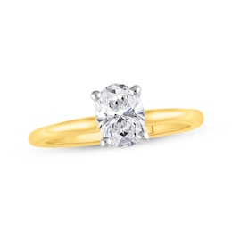 Now + Forever Lab-Grown Diamonds Oval-Cut Solitaire Engagement Ring 1 ct tw 14K Yellow Gold (F/SI2)