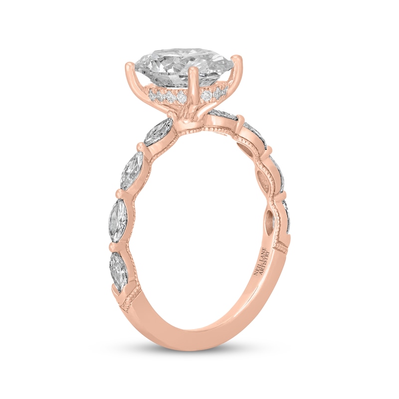 Main Image 2 of Neil Lane Artistry Oval-Cut Lab-Grown Diamond Engagement Ring 2-5/8 ct tw 14K Rose Gold