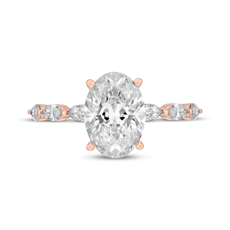 Main Image 3 of Neil Lane Artistry Oval-Cut Lab-Grown Diamond Engagement Ring 2-5/8 ct tw 14K Rose Gold