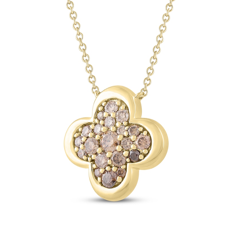 Main Image 2 of Desert Diamonds Pavé Clover Necklace 1/2 ct tw 18K Yellow Gold-Plated Sterling Silver 18"