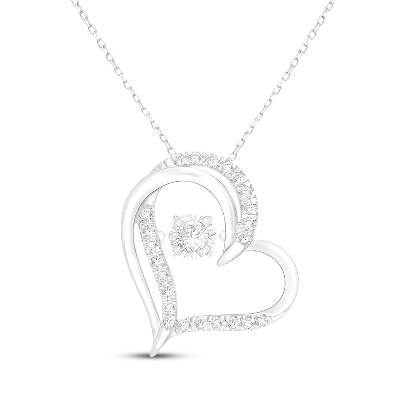 Main Image 1 of Unstoppable Love Diamond Heart Necklace 1/5 ct tw Sterling Silver 18"