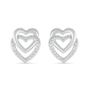 Thumbnail Image 1 of Diamond Accent Open Double Heart Stud Earrings Sterling Silver