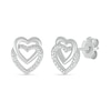 Thumbnail Image 2 of Diamond Accent Open Double Heart Stud Earrings Sterling Silver