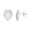 Thumbnail Image 3 of Diamond Accent Open Double Heart Stud Earrings Sterling Silver