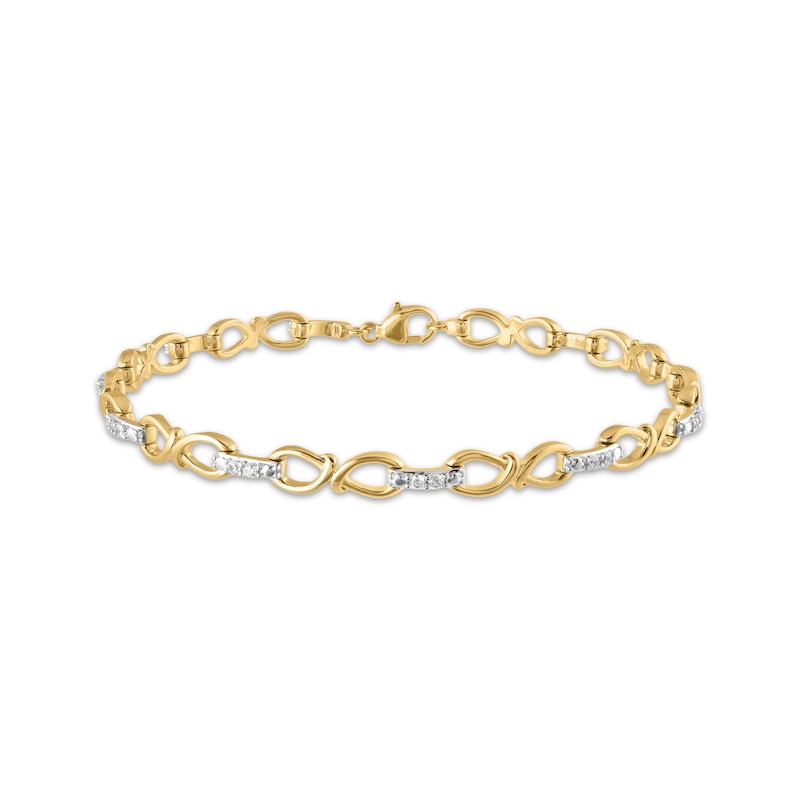 Main Image 1 of KAY Lab-Grown Diamonds Infinity Link Bracelet 1/4 ct tw 10K Yellow Gold