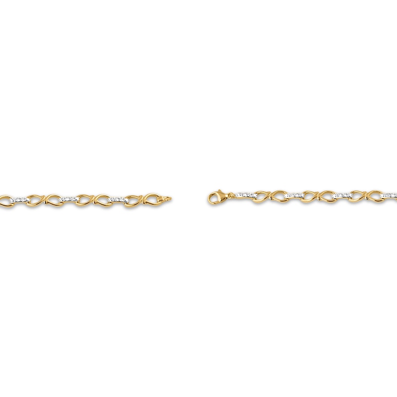 Main Image 3 of KAY Lab-Grown Diamonds Infinity Link Bracelet 1/4 ct tw 10K Yellow Gold