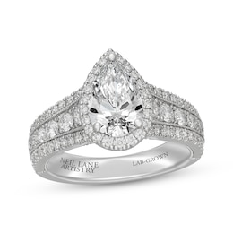 Neil Lane Artistry Pear-Shaped Lab-Grown Diamond Engagement Ring 3 ct tw 14K White Gold
