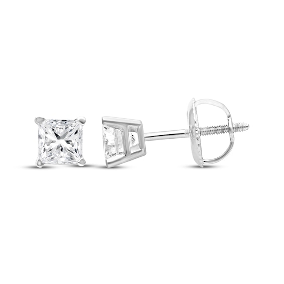 KAY Lab-Grown Diamonds Certified Princess-Cut Solitaire Stud Earrings /2 ct tw 14K White Gold (F/VS2