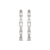 Thumbnail Image 2 of Pear-Shaped and Round-Cut Lab-Created Opal & White Lab-Created Sapphire Hoop Earrings Sterling Silver