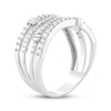 Thumbnail Image 2 of White Lab-Created Sapphire Multi-Row Ring Sterling Silver
