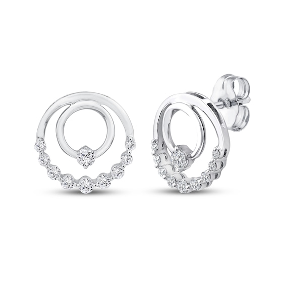 Mom + Me Lab-Grown Diamond Double Circle Stud Earrings 1/4 ct tw Sterling Silver