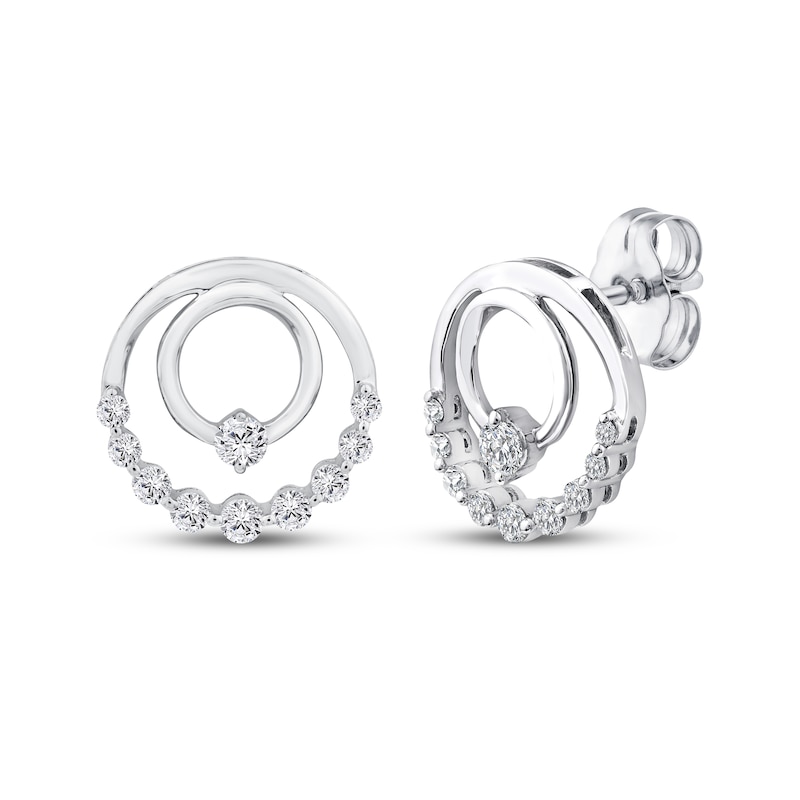 Main Image 1 of Mom + Me Lab-Grown Diamond Double Circle Stud Earrings 1/4 ct tw Sterling Silver