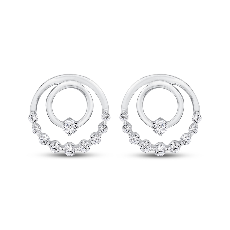 Main Image 2 of Mom + Me Lab-Grown Diamond Double Circle Stud Earrings 1/4 ct tw Sterling Silver