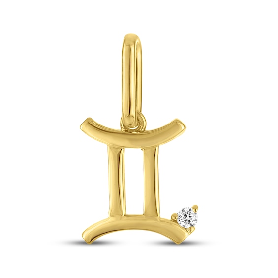 STUDIO BY KAY Lab-Grown Diamond Accent Gemini Zodiac Charm 24K Yellow Gold Vermeil Sterling Silver