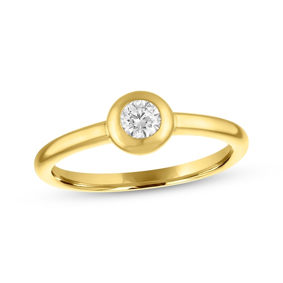 STUDIO BY KAY Lab-Grown Diamond Solitaire Fashion Ring 1/5 ct tw 24K Yellow Gold Vermeil Sterling Silver