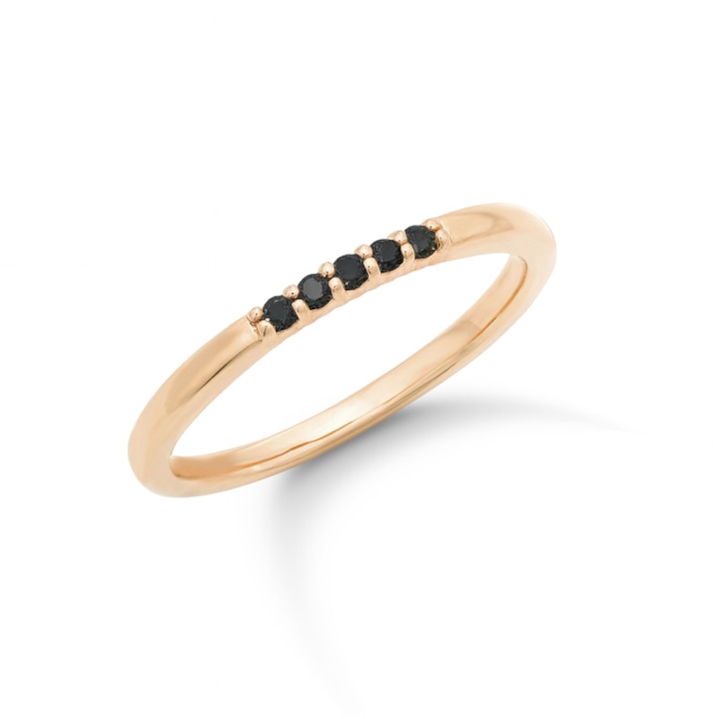 Main Image 1 of Rocksbox The Ulla Black Lab-Grown Diamond Ring 1/15 ct tw 24K Yellow Gold Vermeil Sterling Silver