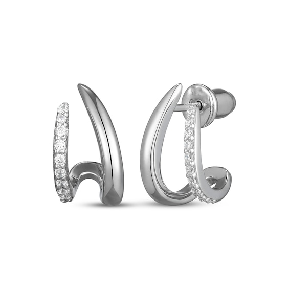 Rocksbox The Blake Lab-Grown Diamond Split Huggie Hoop Earrings 1/10 ct tw Sterling Silver