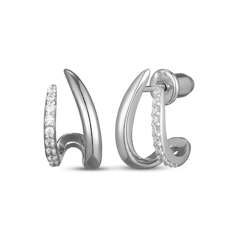 Main Image 1 of Rocksbox The Blake Lab-Grown Diamond Split Huggie Hoop Earrings 1/10 ct tw Sterling Silver
