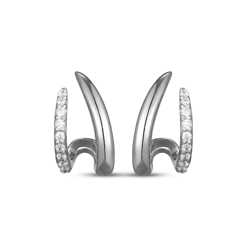 Main Image 2 of Rocksbox The Blake Lab-Grown Diamond Split Huggie Hoop Earrings 1/10 ct tw Sterling Silver