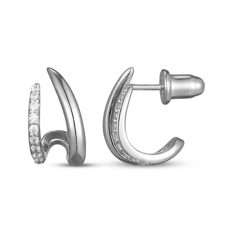 Main Image 3 of Rocksbox The Blake Lab-Grown Diamond Split Huggie Hoop Earrings 1/10 ct tw Sterling Silver