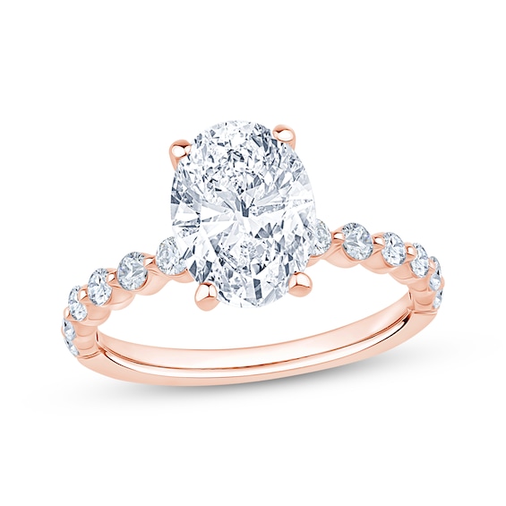 Now + Forever Lab-Grown Diamonds Certified Oval-Cut Engagement Ring 2-1/2 ct tw 14K Rose Gold