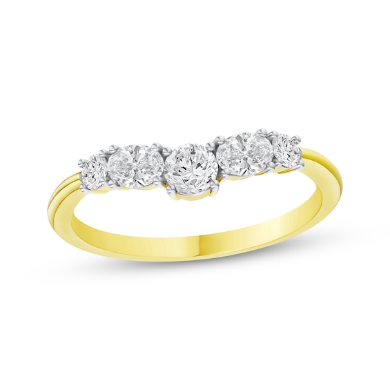 KAY Lab-Grown Diamonds Round & Oval-Cut Contour Band 1/2 ct tw 14K Yellow Gold