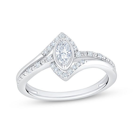 KAY Lab-Grown Diamonds Marquise-Cut Promise Ring 1/4 ct tw Sterling Silver