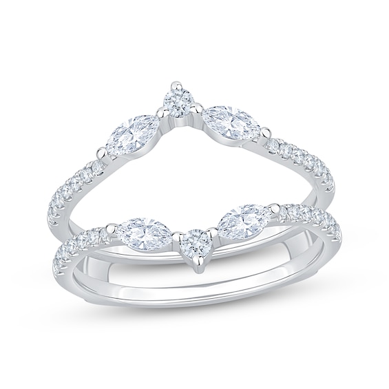 Now + Forever Lab-Grown Diamonds Marquise & Round-Cut Enhancer Ring 5/8 ct tw 14K White Gold