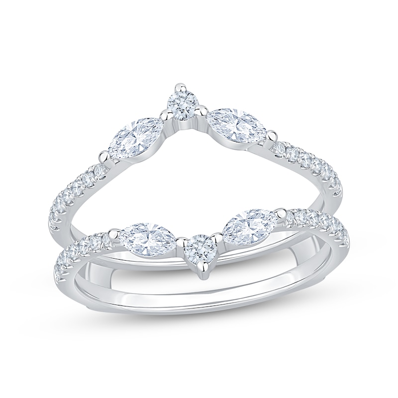 Main Image 1 of Now + Forever Lab-Grown Diamonds Marquise & Round-Cut Enhancer Ring 5/8 ct tw 14K White Gold