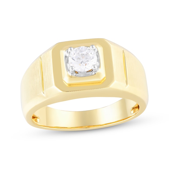 Now + Forever Lab-Grown Diamonds Round-Cut Solitaire Wedding Band 1/2 ct tw 10K Yellow Gold (F/VS2)