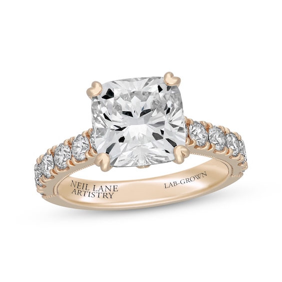 Neil Lane Artistry Lab-Grown Diamond Certified Squared Cushion-Cut Engagement Ring 5 ct tw 14K Yellow Gold