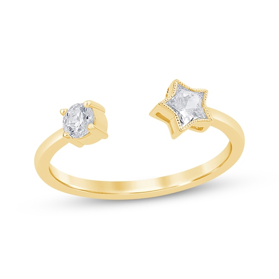 KAY Lab-Grown Diamonds Round & Star-Shaped Open Ring 3/8 ct tw 10K Yellow Gold